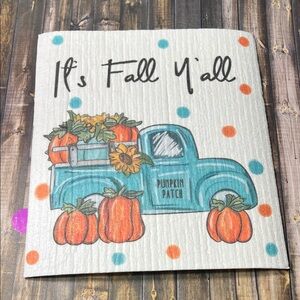 5for$10 Fall Truck Swedish Dishcloths Autumn Absorbent Dish Cloth 7 x 8 Inch